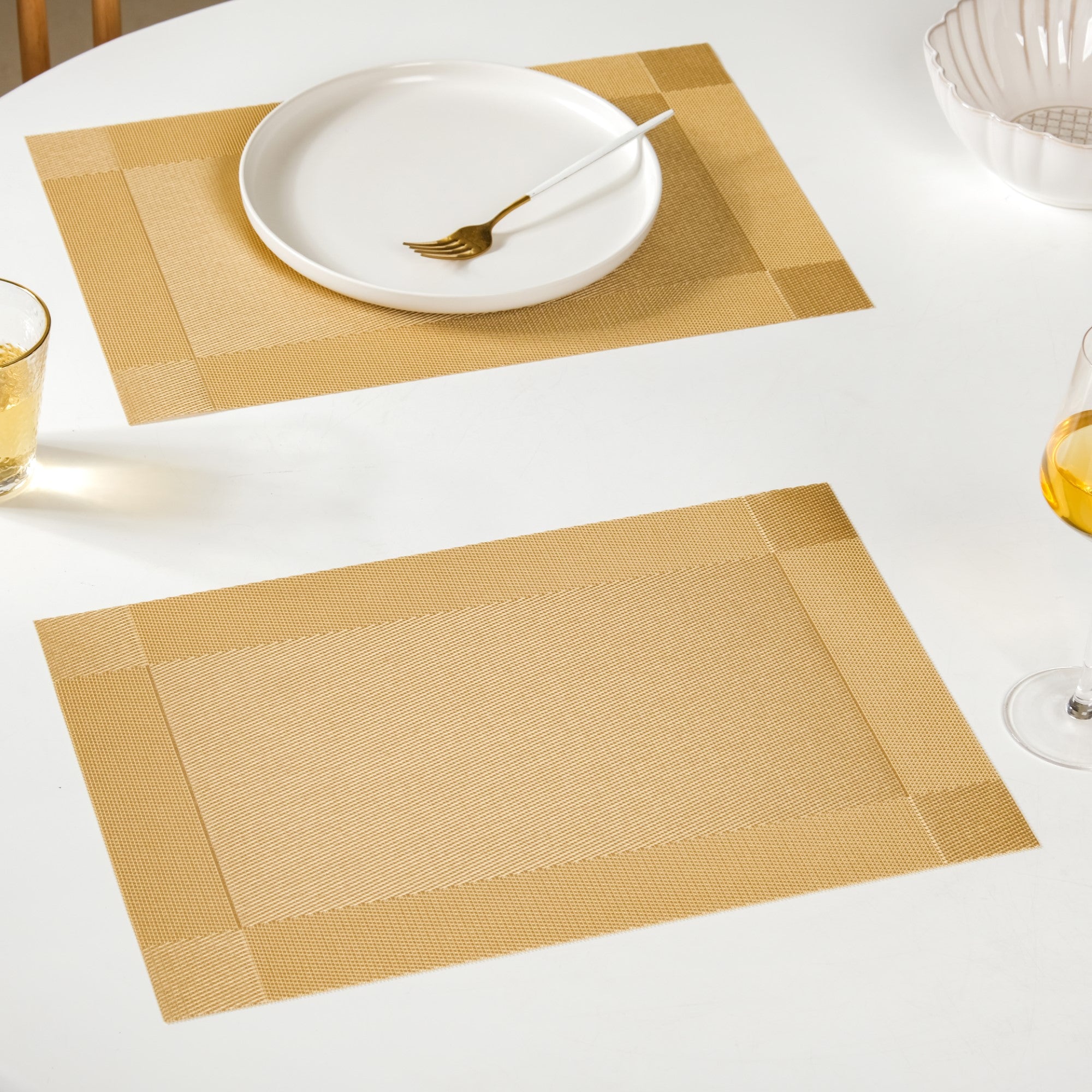 Leather Placemats Set of 6 Reversible Table Mats Heat Resistant