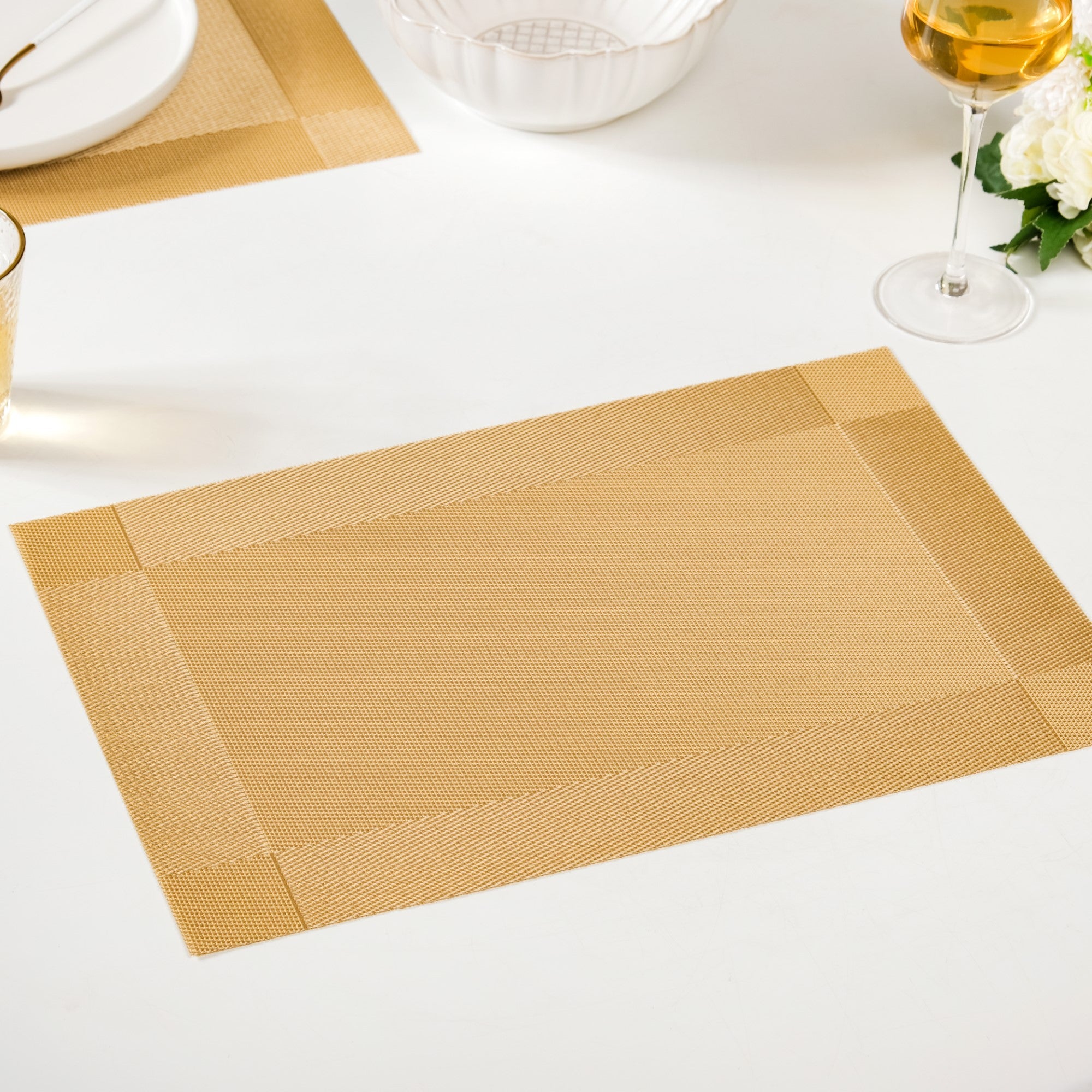 Leather Placemats Set of 6 Reversible Table Mats Heat Resistant