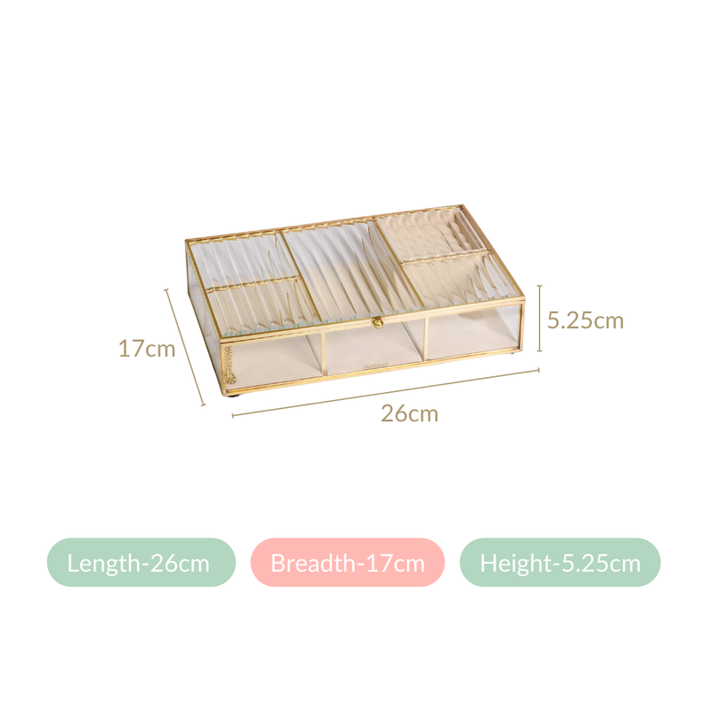 Multicompartment Velvet Cushioned Jewellery Box