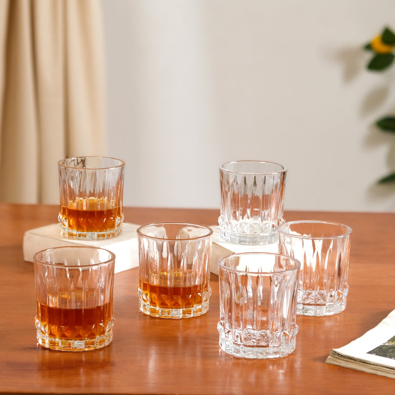 Ribbed Jewel Premium Rocks Glass Set Of 6 240ml