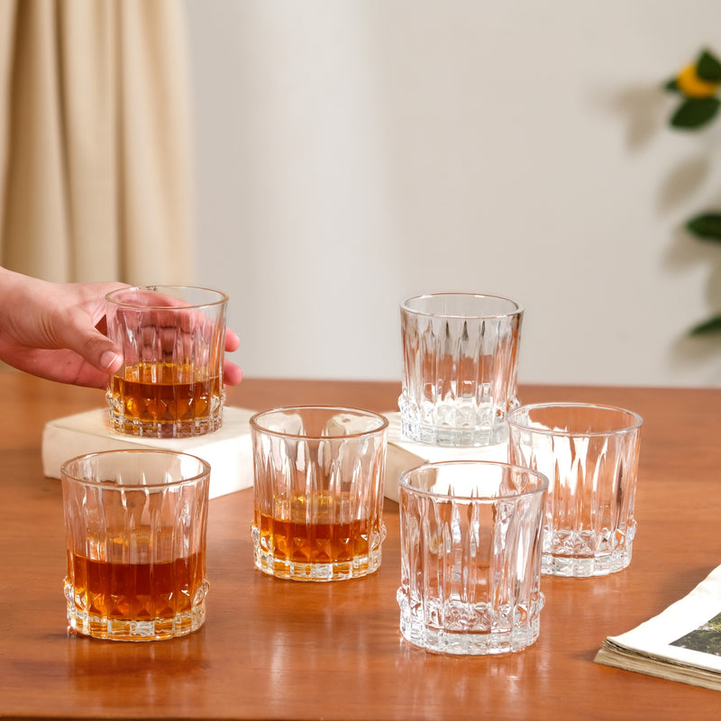 Ribbed Jewel Premium Rocks Glass Set Of 6 240ml