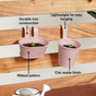 Ribbed Mini Hanging Planter Set Of 4 Pink