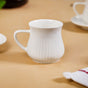 Ribbed Ceramic Cup With Saucer Set Of 2 100ml - Coffee cups, coffee cups and saucers, white coffee cups, ribbed coffee mugs