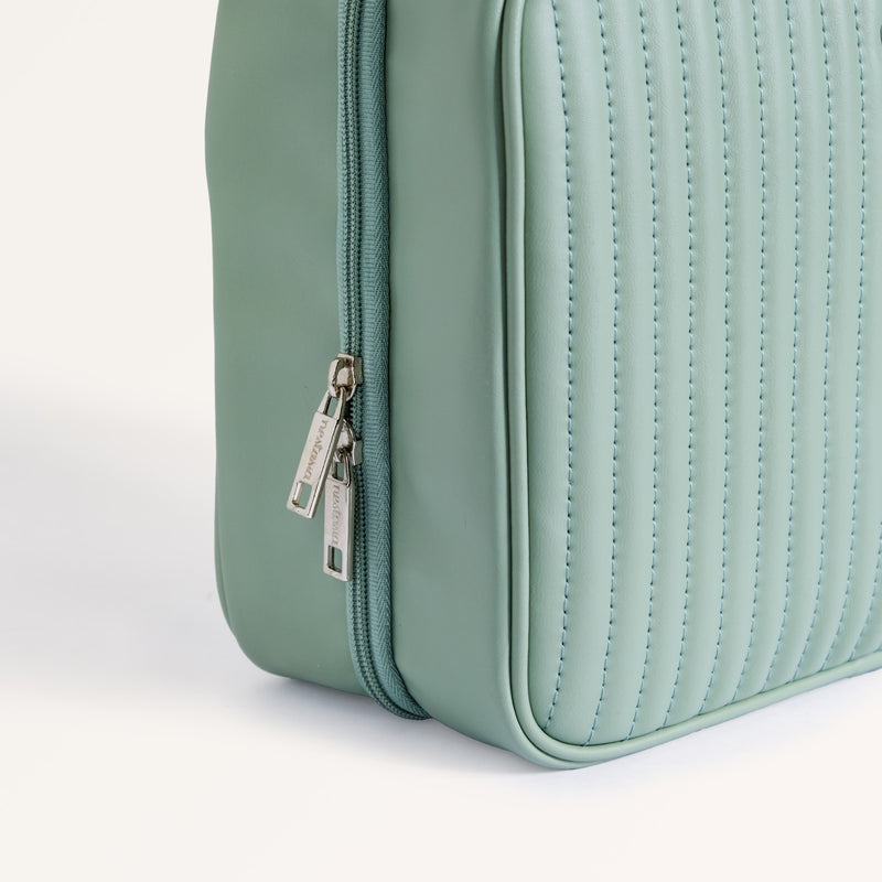 Vegan Leather Travel Kit Green