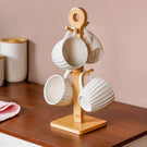 Ribbed White Cup And Stand Set Of 5 200ml