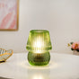 Cordless Ribbed Glass Lantern Lamp With LED Bulb