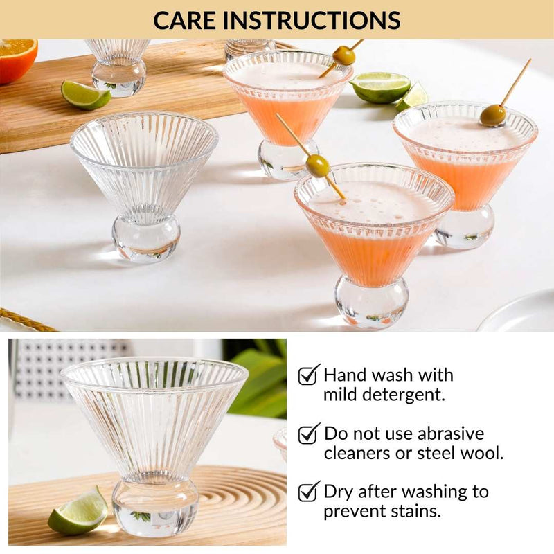 Ridged Cocktail Glass Set Of 6 180ml