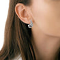 Rippled Waterdrop Silver Statement Earrings