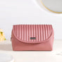 Roll Top Flap Travel Makeup Pouch Pink