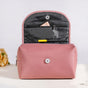 Roll Top Flap Travel Makeup Pouch Pink