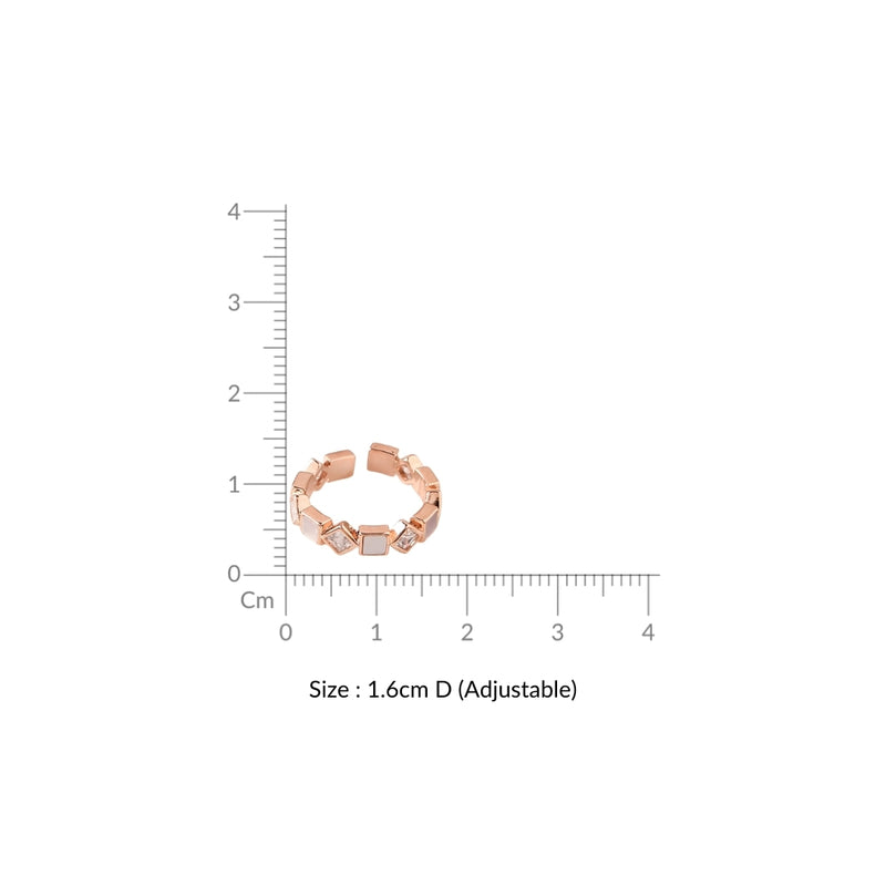 Squared In Sparkle Rose Gold Ring