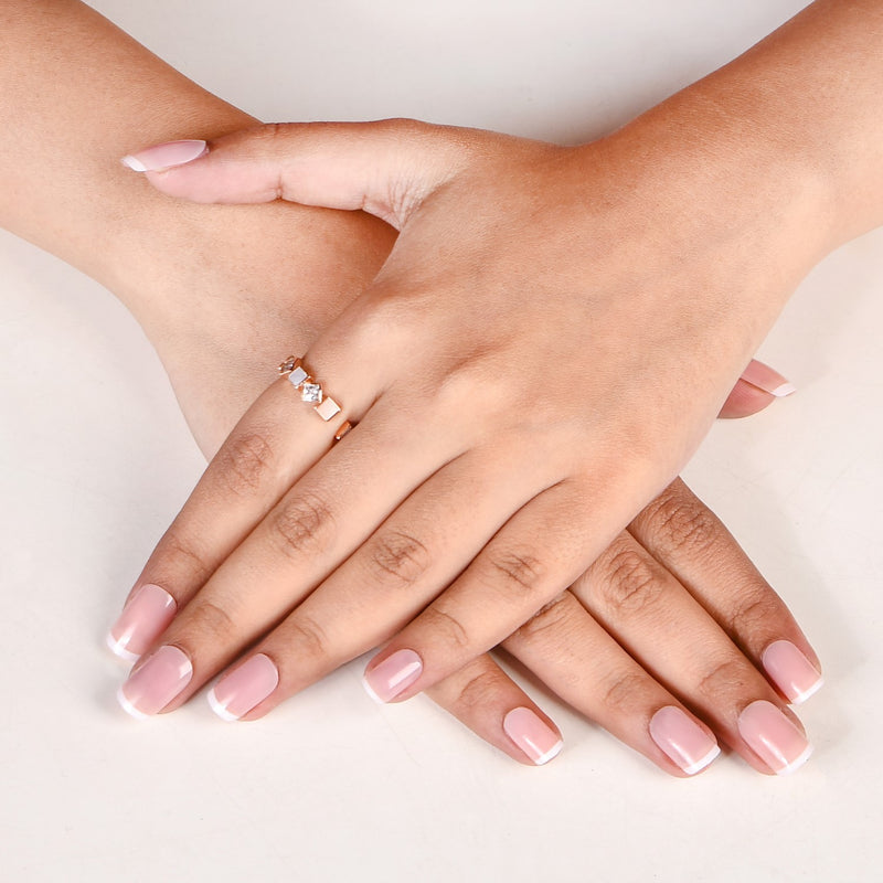 Squared In Sparkle Rose Gold Ring