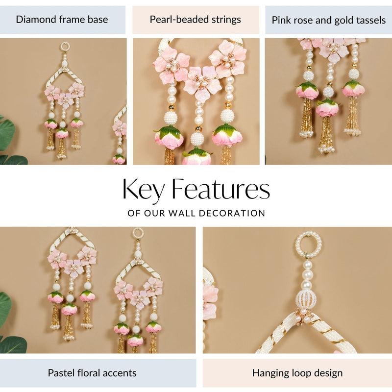 Rosebud And Pearl Decorative Door Hanging Set Of 2