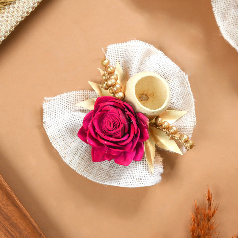 Queen Pink Rose Decorative Flower Set of 6