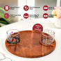 Platterazzi Round Acacia Platter Tray With Floral Bowl Set Of 3