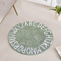 Alphabets Round Cotton Anti Slip Kids Floor Mat 74x72cm