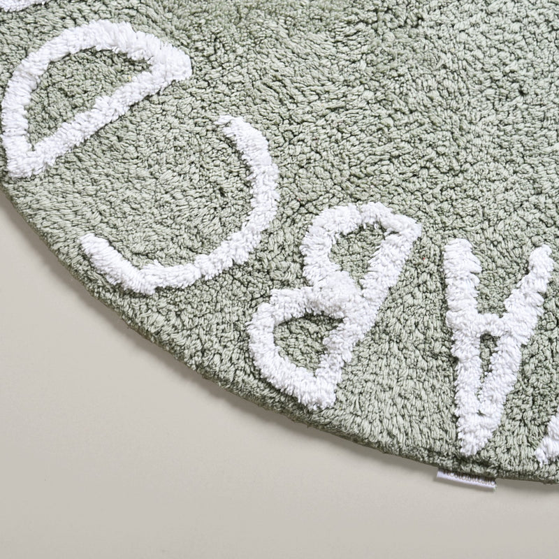 Alphabets Round Cotton Anti Slip Kids Floor Mat 74x72cm