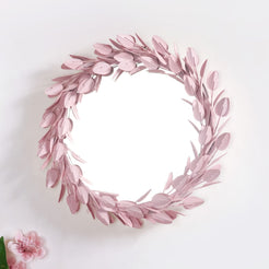 Bloom Metal Leaf Wall Mirror 13 Inch- Floral wall mirrors, wall mirrors with flowers, flower accent mirrors, wall decor flower mirrors