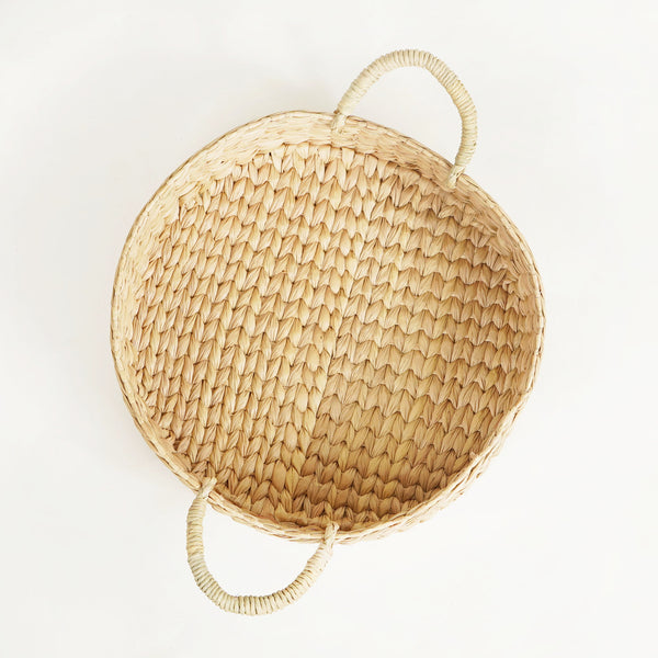 Round Handwoven Organic Kitchen Baskets Set Of 2