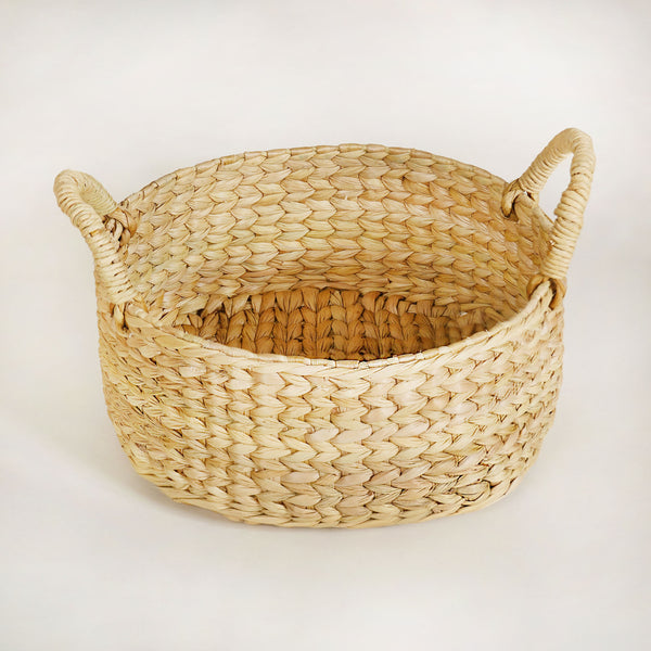 Round Handwoven Organic Kitchen Baskets Set Of 2