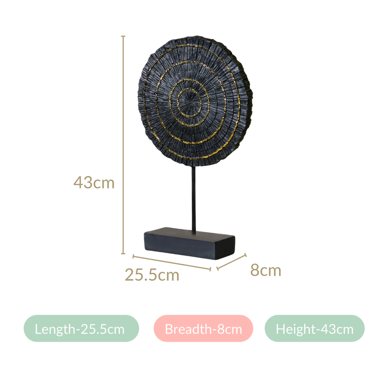 Modern Mystique Round Decor Showpiece Black