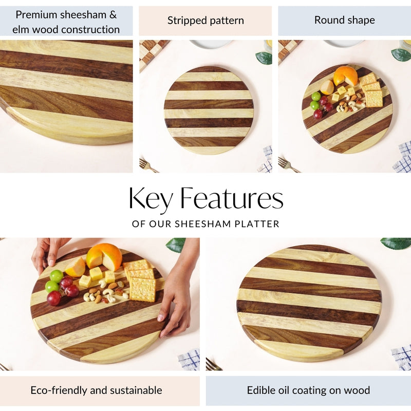 Round Sheesham Wooden Platter