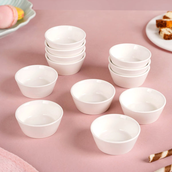 White Dip Bowl Set Of 12 90ml