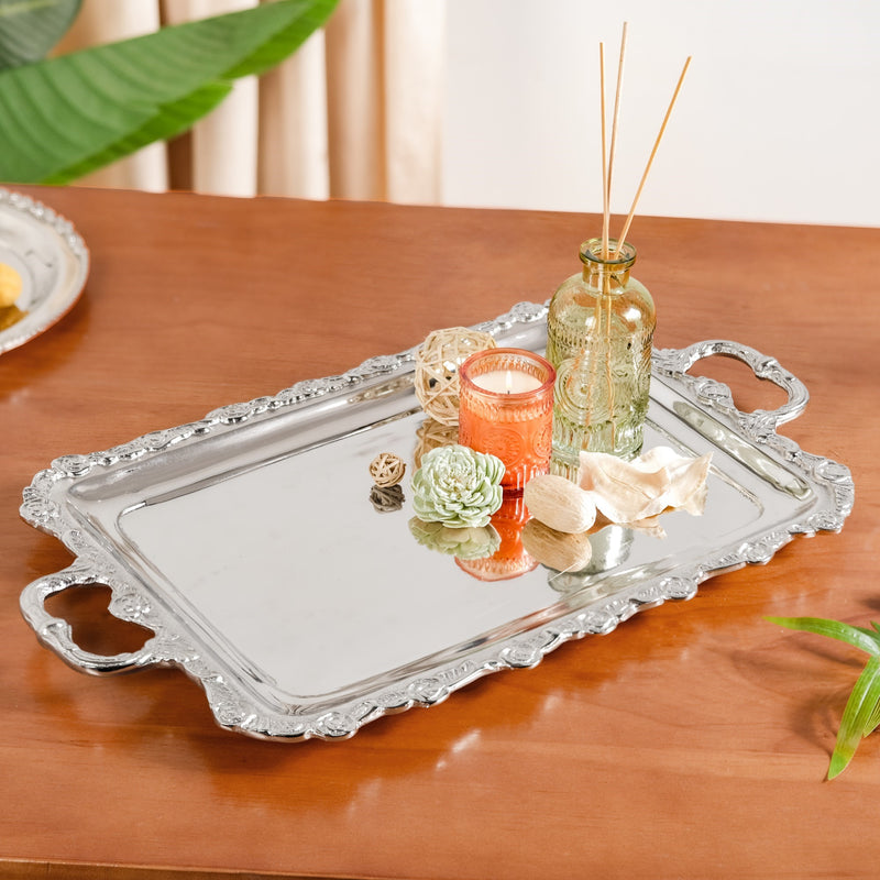Royalcore Decorative Metal Tray With Handles
