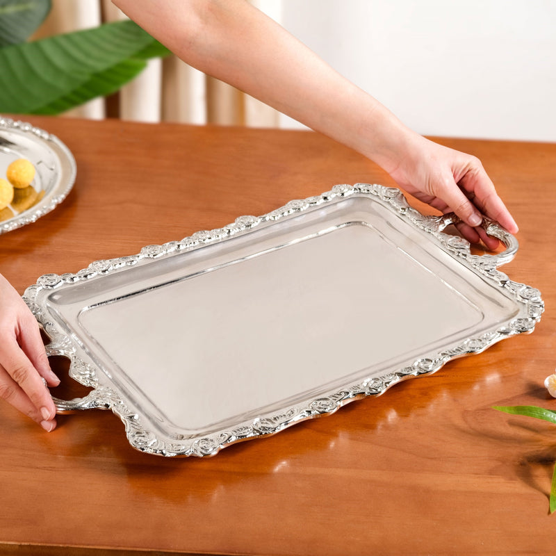 Royalcore Decorative Metal Tray With Handles