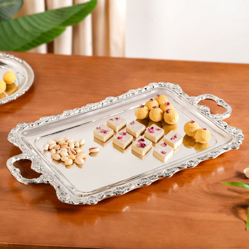 Royalcore Decorative Metal Tray With Handles