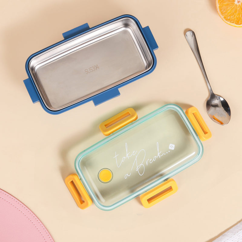 Leak-Proof Stainless Steel Tiffin Box Small Blue 530ml