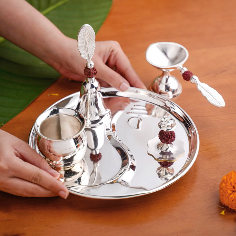 Rudraksh Shri Ganesh Daily Pooja Thali Set Of 5