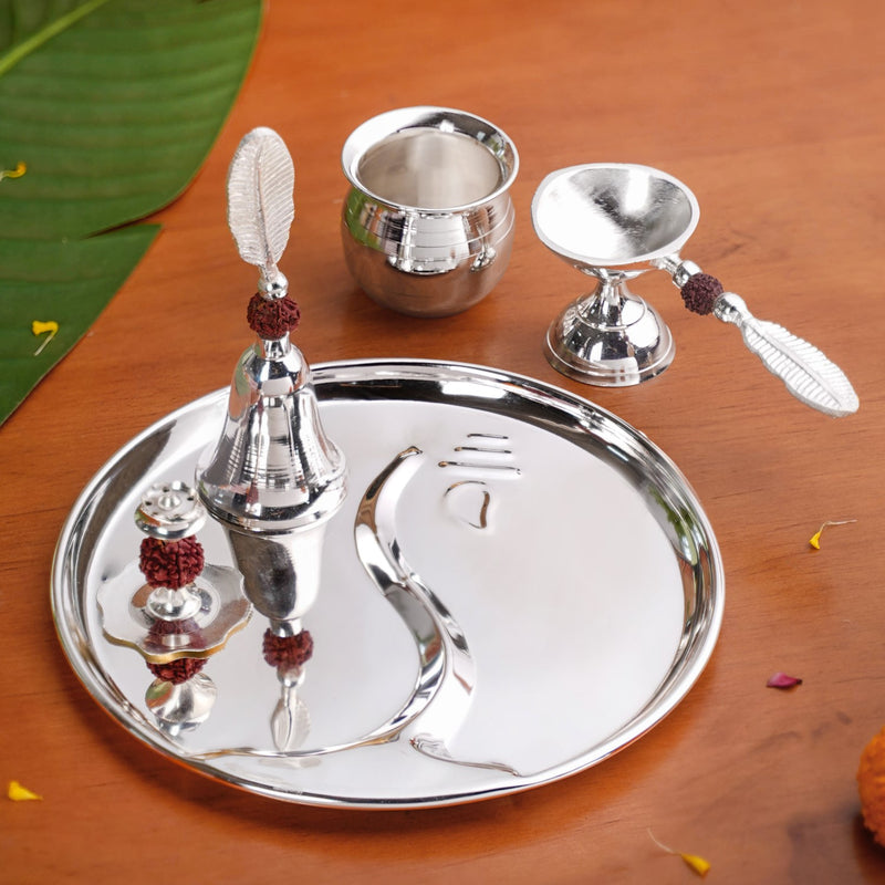 Rudraksh Shri Ganesh Daily Pooja Thali Set Of 5