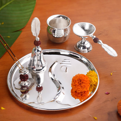 Rudraksh Shri Ganesh Daily Pooja Thali Set Of 5