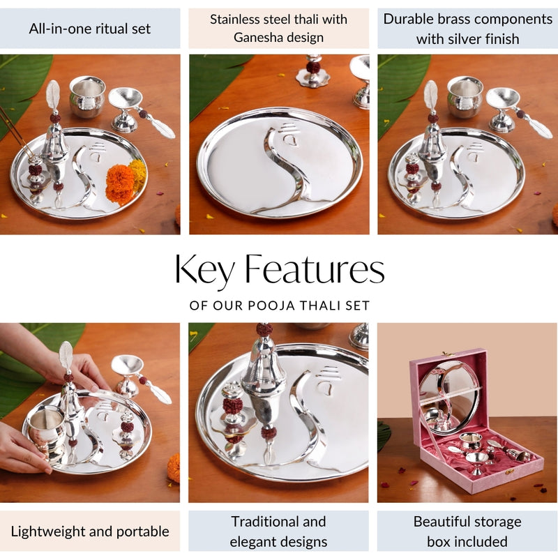 Rudraksh Shri Ganesh Daily Pooja Thali Set Of 5