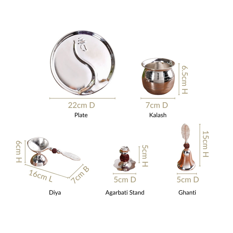 Rudraksh Shri Ganesh Daily Pooja Thali Set Of 5