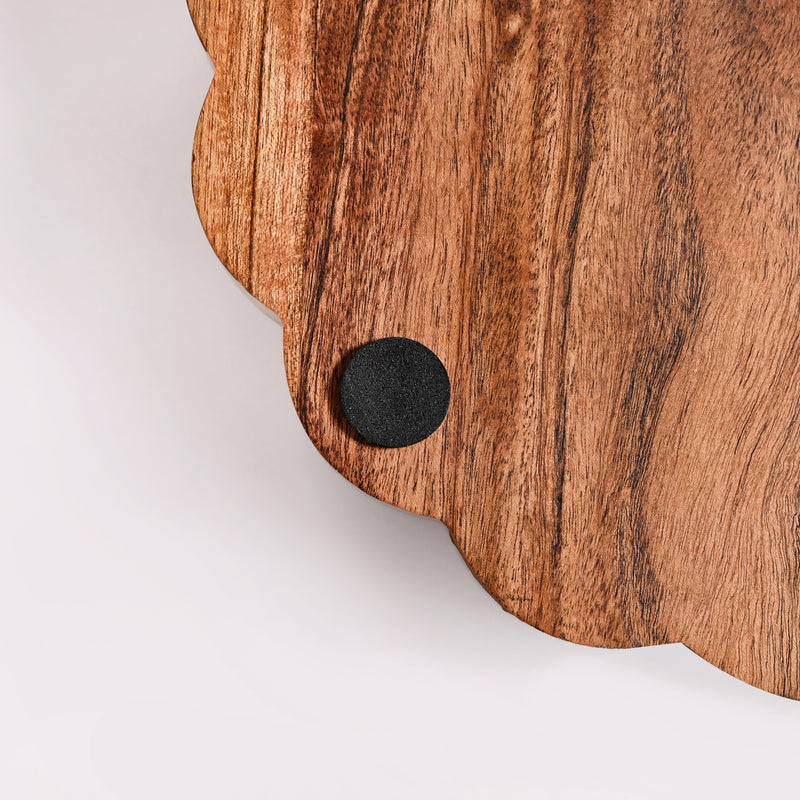 Rustic Scalloped Acacia Serving Tray