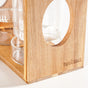 Rustic Wooden Cutlery Stand With Glass Holders