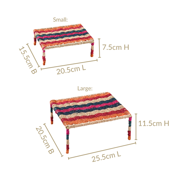 Rainbow Sabai Char Pai Risers Set Of 2