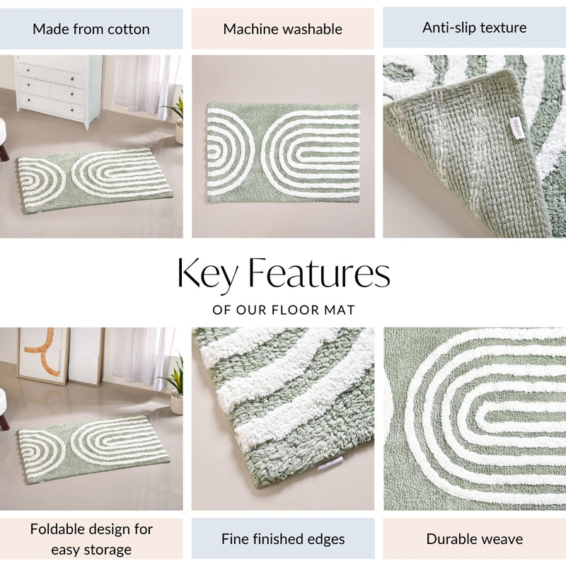 Sage Green Shag Floor Mat 82x52 Inch