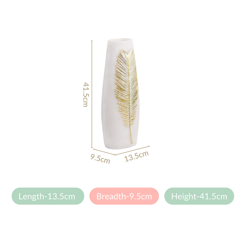 Sago Palm Leaf Imprint Resin Floor Vase