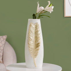 Sago Palm Leaf Imprint Resin Floor Vase