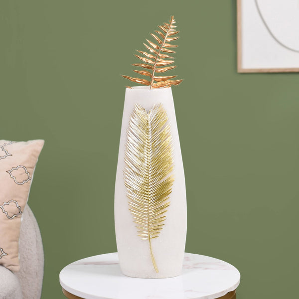 Sago Palm Leaf Imprint Floor Vase