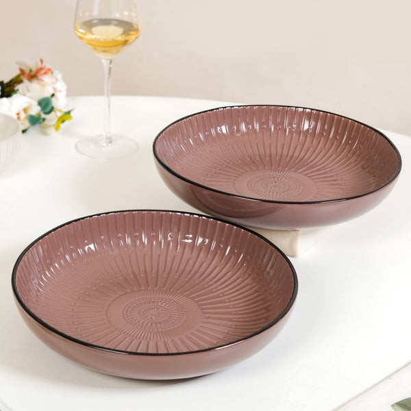 Large Salad Serving Bowl Set Of 2 Taupe 1800ml