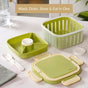 Crispo Salad Box With Dressing Cup And Spoon Green 1350ml