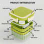 Crispo Salad Box With Dressing Cup And Spoon Green 1350ml