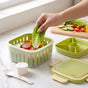 Crispo Salad Box With Dressing Cup And Spoon Green 1350ml