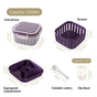 Crispo Salad Box With Dressing Cup And Spoon Purple 1350ml