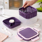 Crispo Salad Box With Dressing Cup And Spoon Purple 1350ml