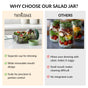 Portable Salad 2 in 1 Jar And Bowl With Cup 1200ml